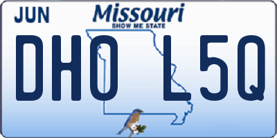 MO license plate DH0L5Q