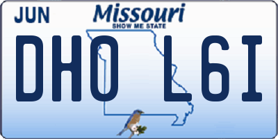 MO license plate DH0L6I