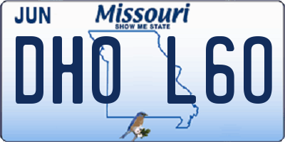 MO license plate DH0L6O