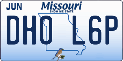 MO license plate DH0L6P