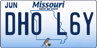 MO license plate DH0L6Y