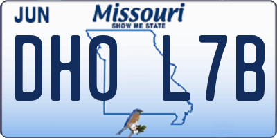 MO license plate DH0L7B