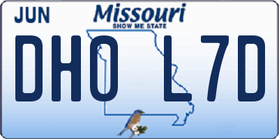 MO license plate DH0L7D