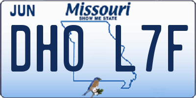 MO license plate DH0L7F