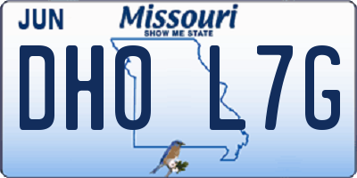 MO license plate DH0L7G