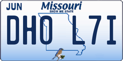 MO license plate DH0L7I