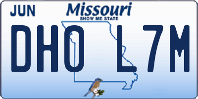 MO license plate DH0L7M