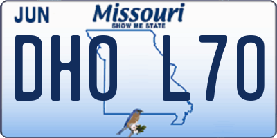 MO license plate DH0L7O