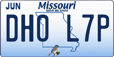 MO license plate DH0L7P