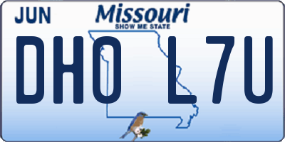 MO license plate DH0L7U