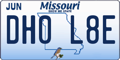 MO license plate DH0L8E