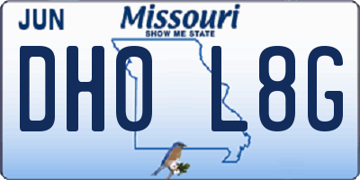 MO license plate DH0L8G