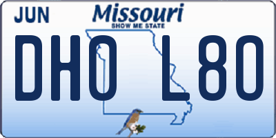 MO license plate DH0L8O