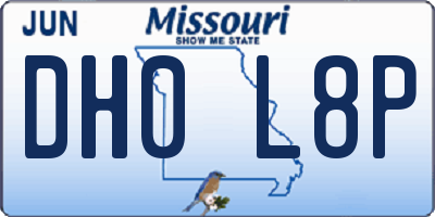 MO license plate DH0L8P