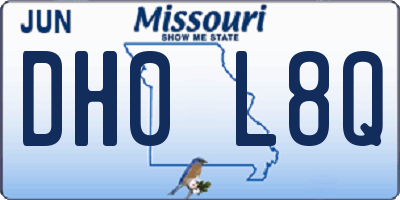 MO license plate DH0L8Q