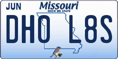 MO license plate DH0L8S