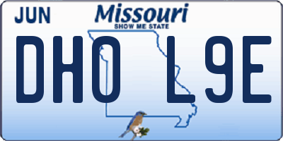 MO license plate DH0L9E