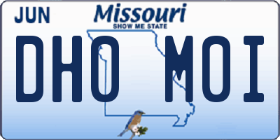 MO license plate DH0M0I