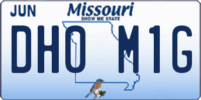 MO license plate DH0M1G