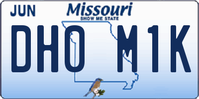 MO license plate DH0M1K
