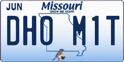 MO license plate DH0M1T