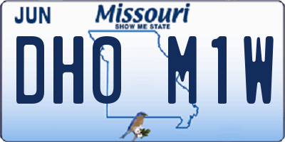 MO license plate DH0M1W