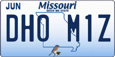 MO license plate DH0M1Z