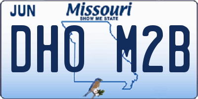 MO license plate DH0M2B