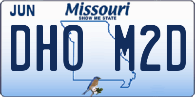 MO license plate DH0M2D