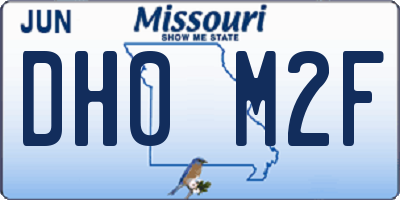 MO license plate DH0M2F