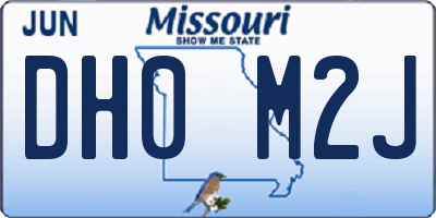 MO license plate DH0M2J