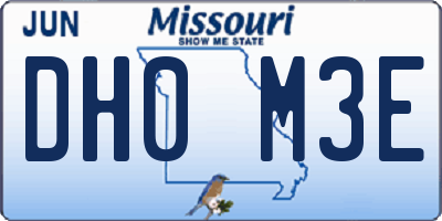 MO license plate DH0M3E