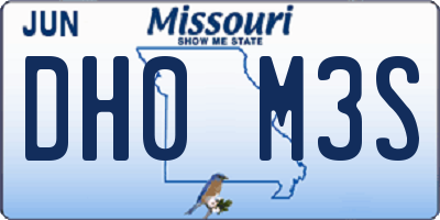 MO license plate DH0M3S