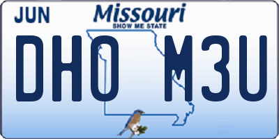 MO license plate DH0M3U