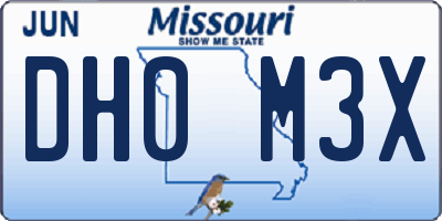 MO license plate DH0M3X