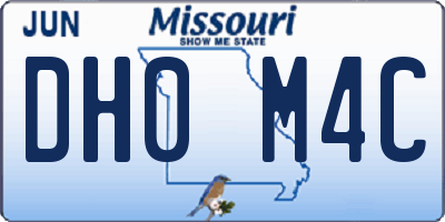 MO license plate DH0M4C