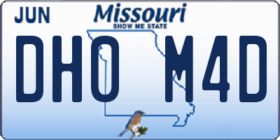 MO license plate DH0M4D