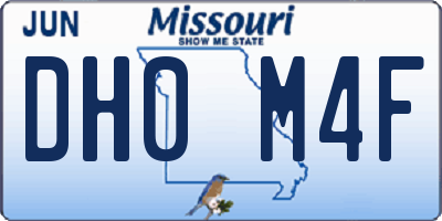 MO license plate DH0M4F