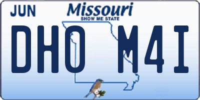 MO license plate DH0M4I
