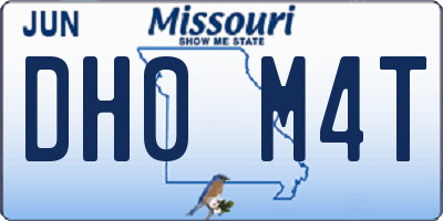 MO license plate DH0M4T