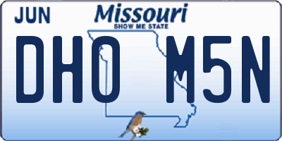 MO license plate DH0M5N