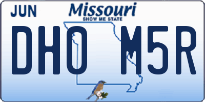 MO license plate DH0M5R