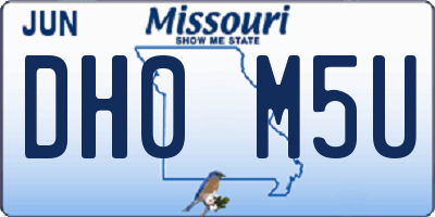 MO license plate DH0M5U