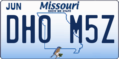 MO license plate DH0M5Z