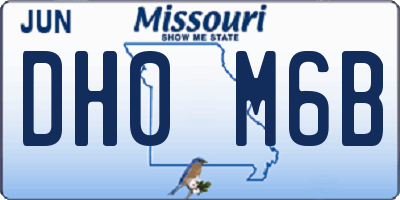 MO license plate DH0M6B