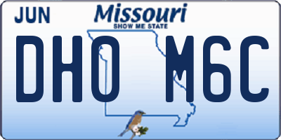 MO license plate DH0M6C