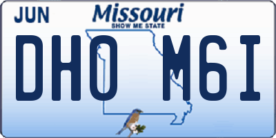 MO license plate DH0M6I