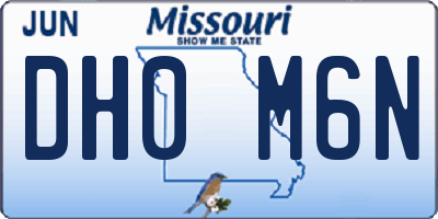 MO license plate DH0M6N
