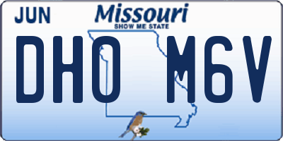 MO license plate DH0M6V