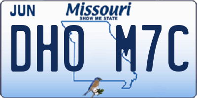 MO license plate DH0M7C